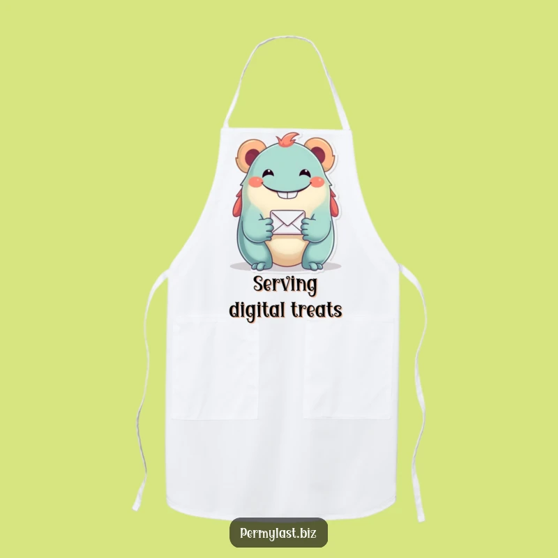 Funny Grinning Creature Apron - Kitchen Email Icon Chef Wear Gift