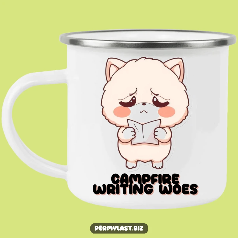 Durable Funny Fluffy Exasperated Camping Mug - Outdoor Crumpled Paper Fun