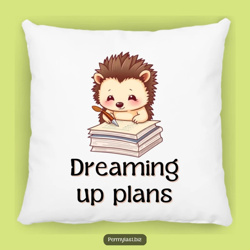 Funny Hedgehog Pillow - Cozy Quill Writer Accent Gift for Comfort