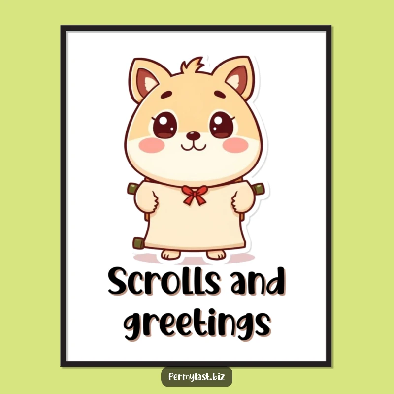 Funny Character Scroll Digital Art: Instant Charm for Your Walls