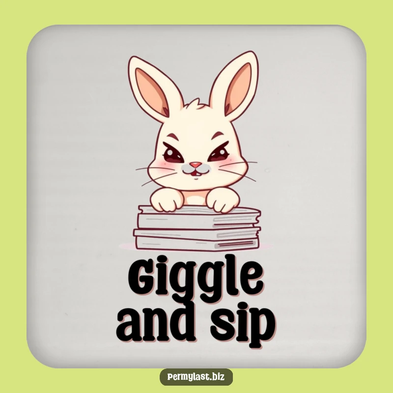 Funny Bunny Coaster - Mischief Protector Gift for Tables