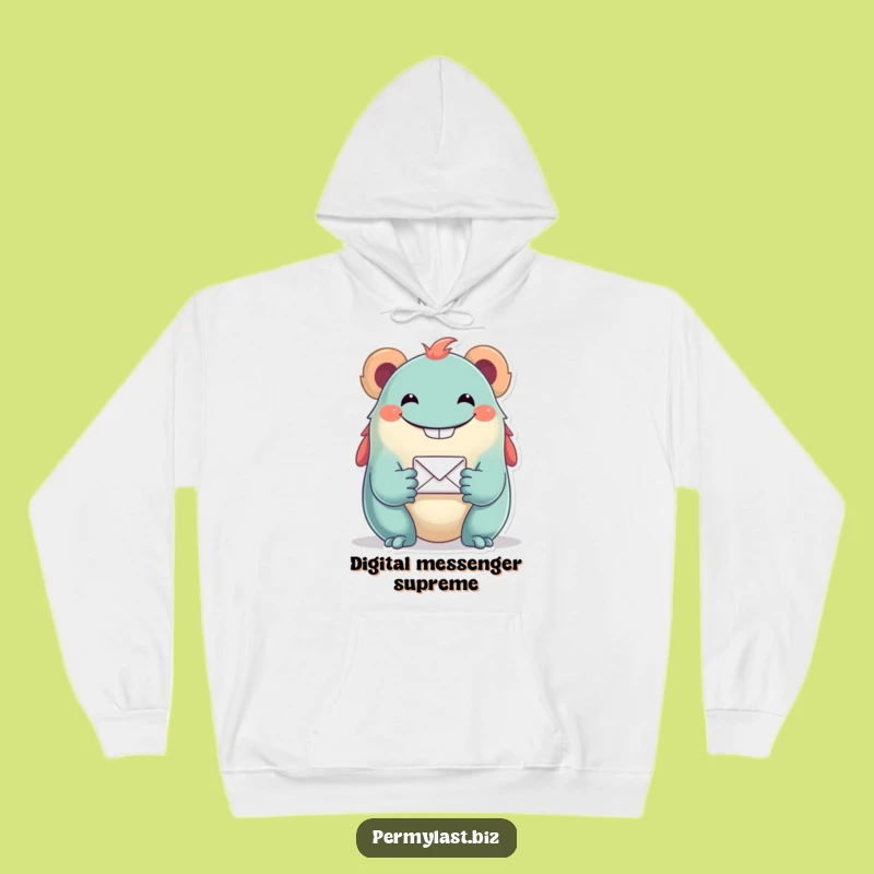 Cozy Funny Grinning Creature Hoodie - Warm Email Icon Sweatshirt Gift