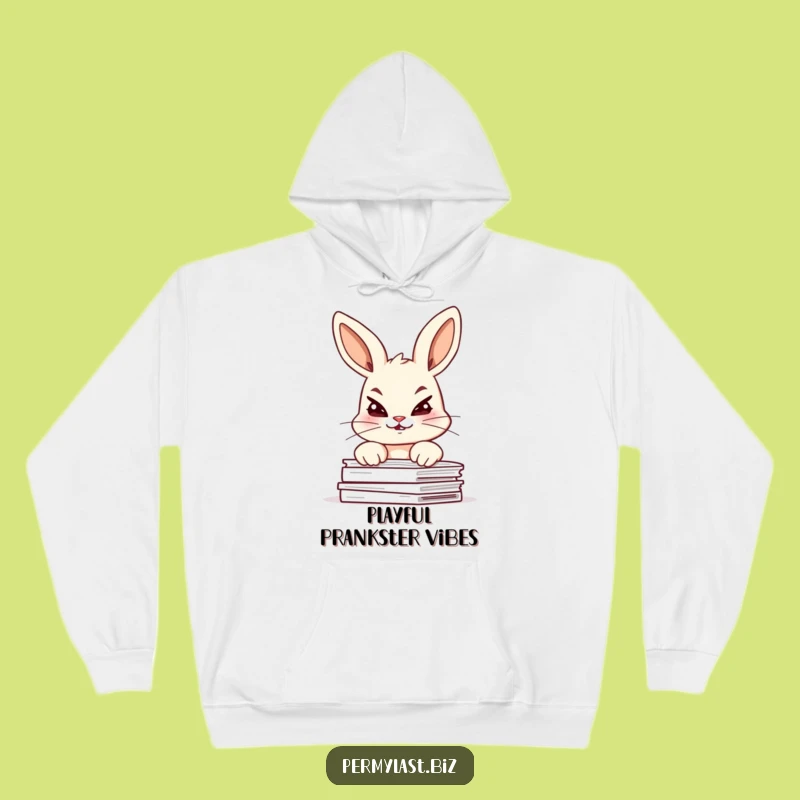 Funny Bunny Hoodie - Cozy Mischief Pullover Gift for Playful Souls