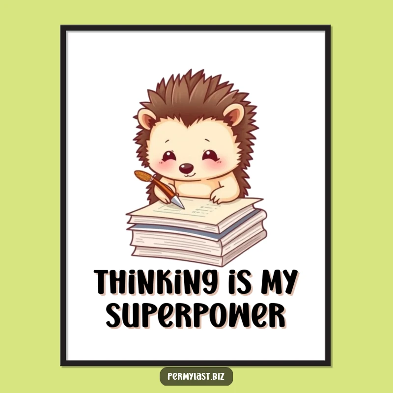 Free Printable Funny Hedgehog Wall Art: Thoughtful Quill Decor, Perfect Downloadable Gift
