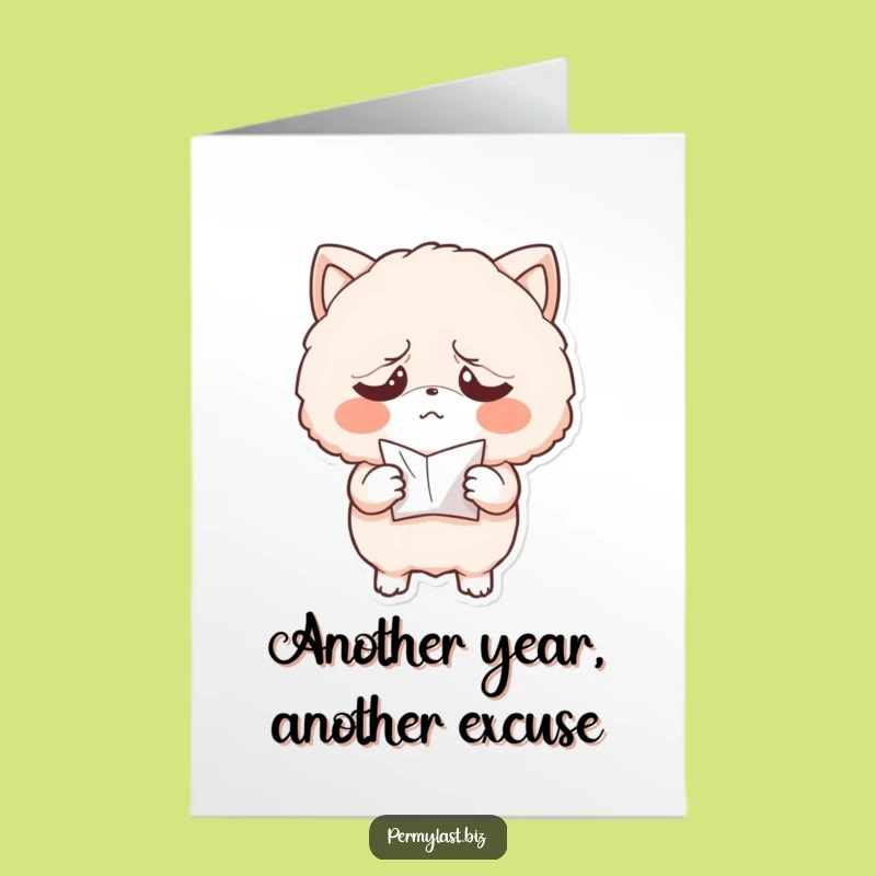 Free Printable Birthday Card: Exasperated Fluffy's Paper, Funny Downloadable Gift