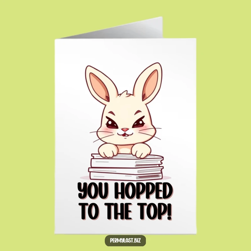 Free Printable Funny Bunny Congratulations Card: Mischievous Giggles Greeting, Perfect Downloadable Gift