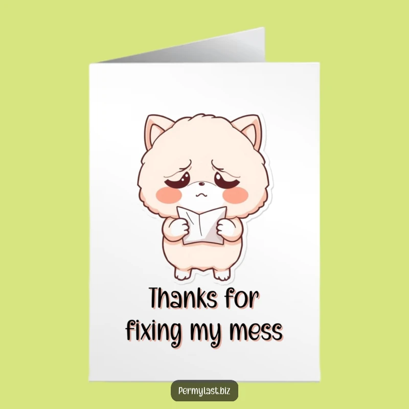Free Printable Thank You Card: Exasperated Fluffy's Paper, Funny Downloadable Gift