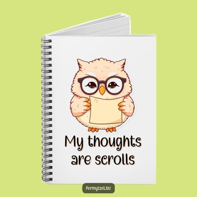 Funny Owl Notebook - Wise Smirk Scroll Journal Gift for Smart Ideas