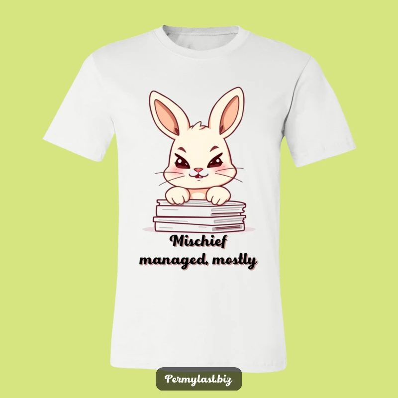 Funny Bunny Mischief T-Shirt - Giggling Overload Design Gift