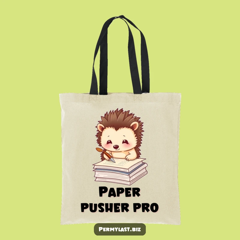 Funny Hedgehog Tote Bag - Thoughtful Writer Accessory Gift for Authors